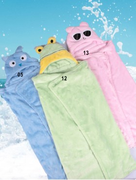 Kids Animal Themed Super Soft Hoodie Towel